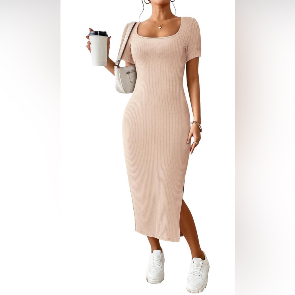 Fashion Ribbed BodyCon Maxi Dress